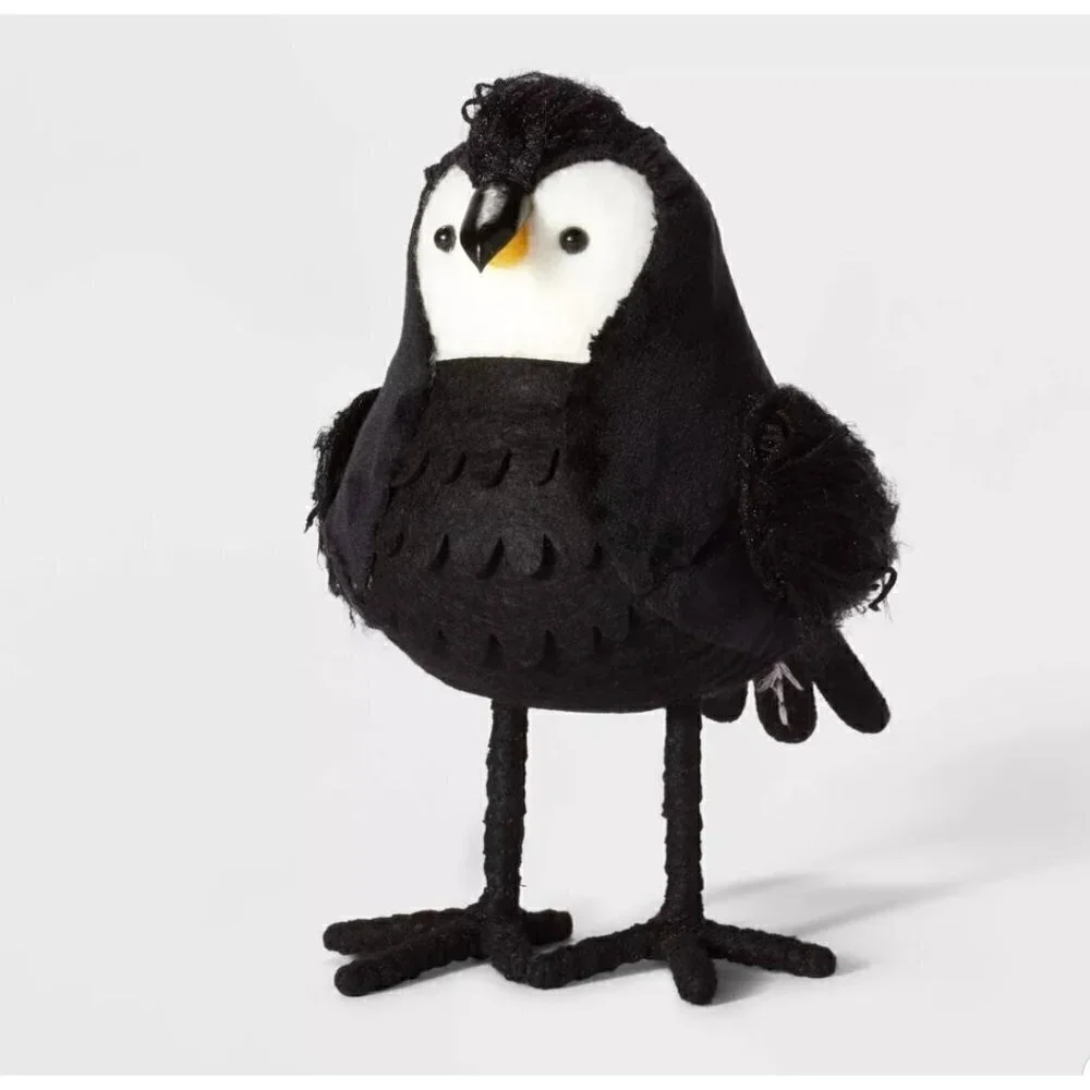Midnight Raven Featherly Friends Bird Halloween Decorative Figurine - Hyde & EEK